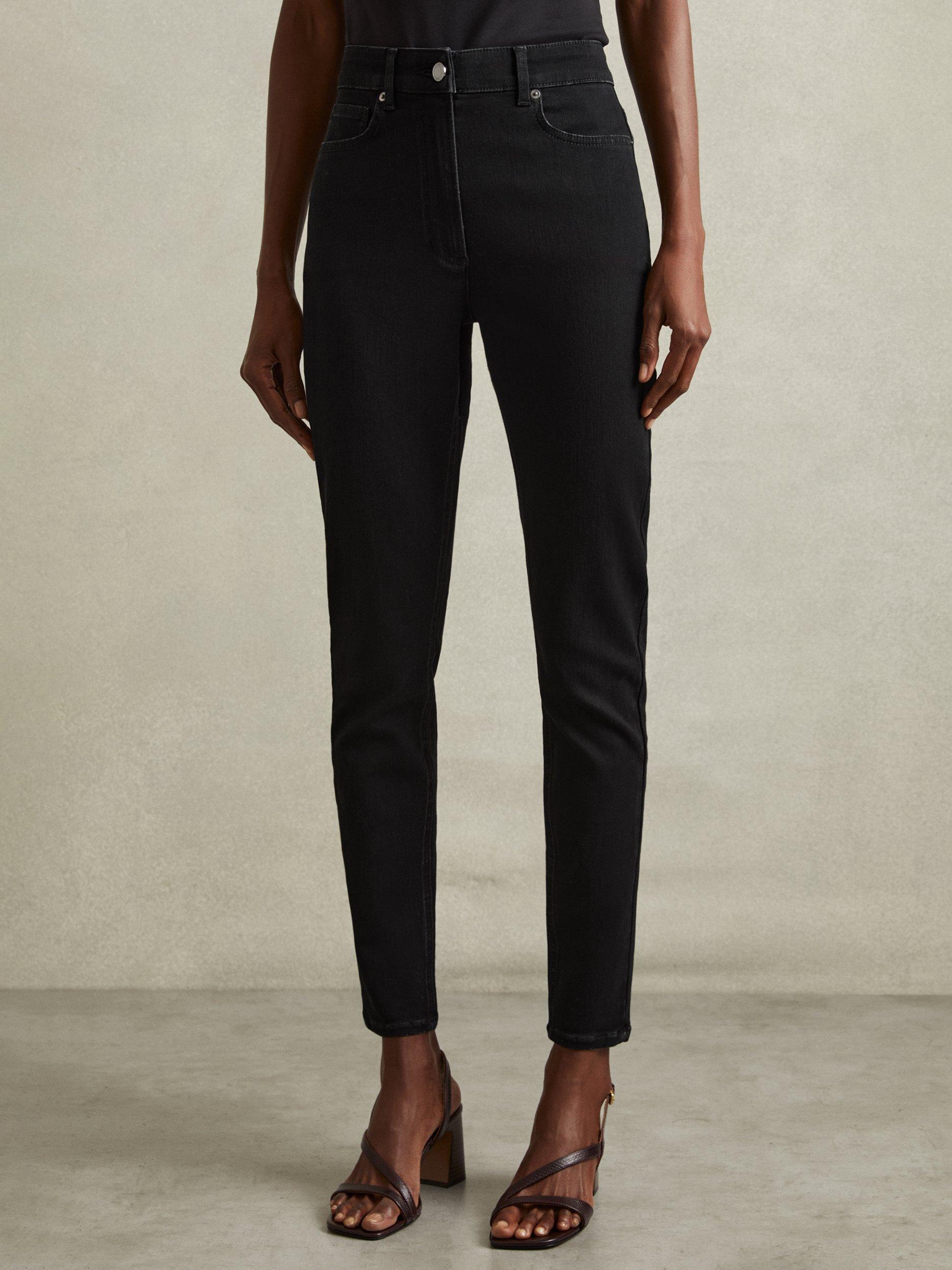 Product image 1 of 5, which shows Reiss Hattie High Rise Skinny Jeans, Black, 25R