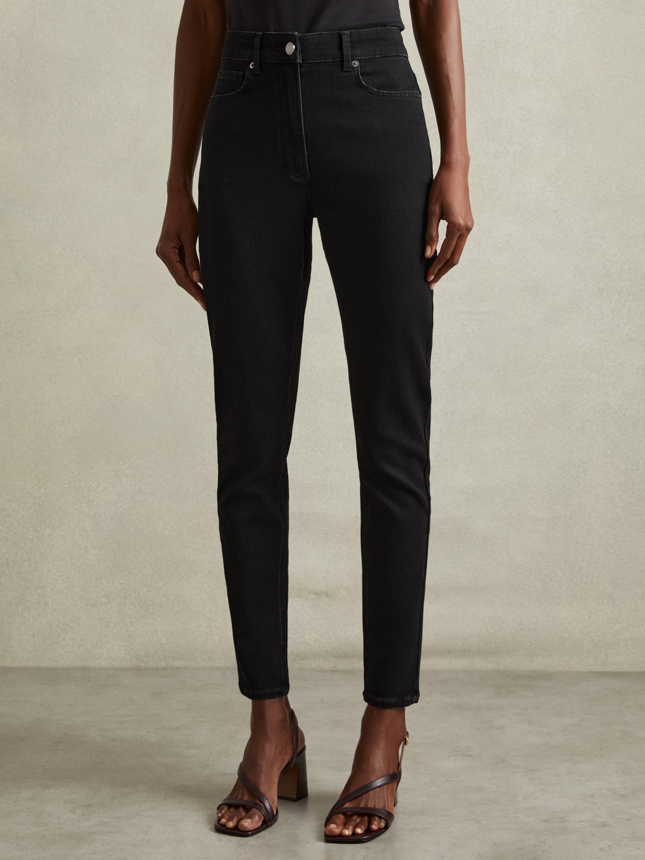 Product image 1 of 5, which shows Reiss Petite Hattie Skinny Jeans, Black, 25Pt