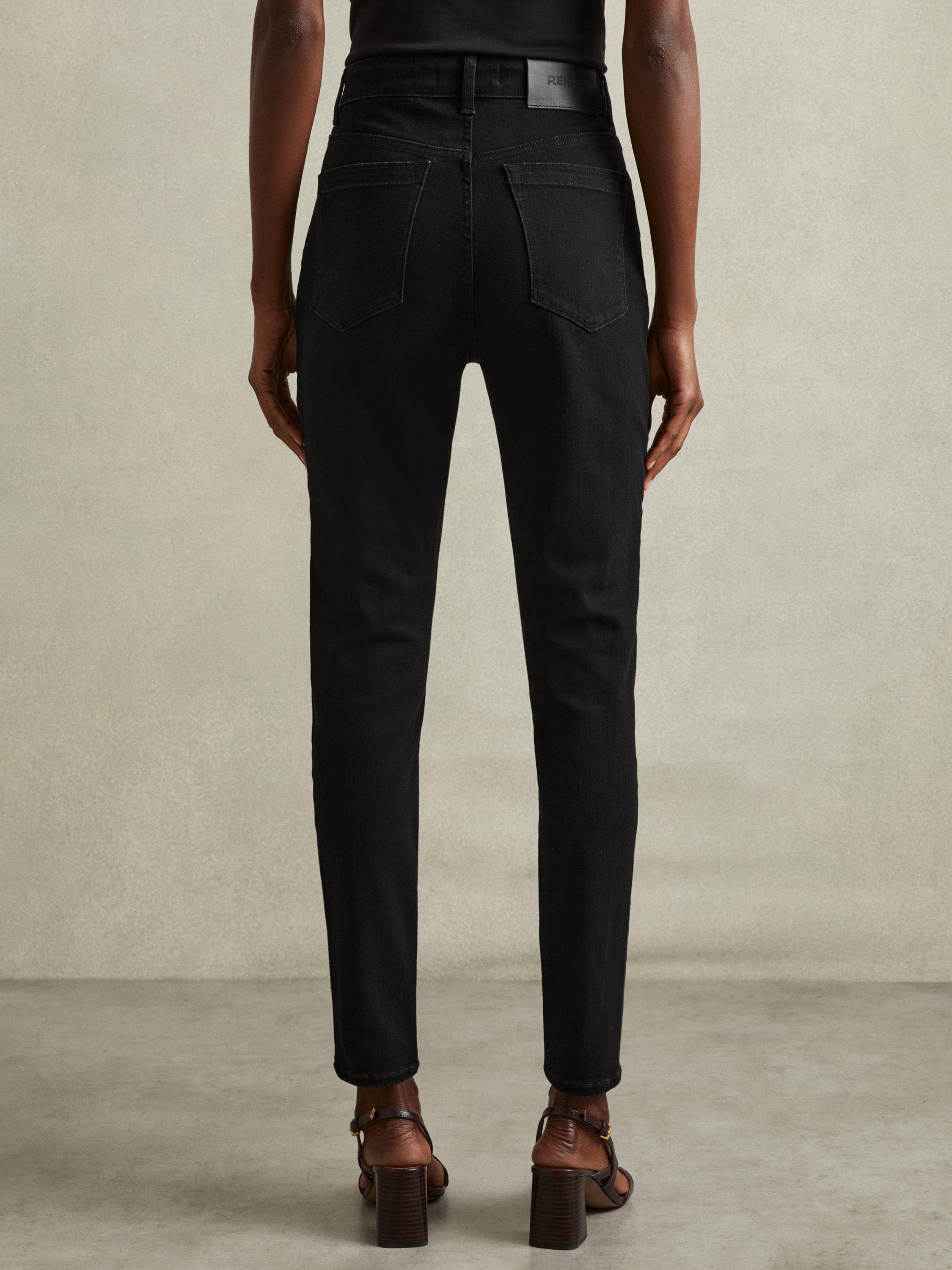 Product image 2 of 5, which shows Reiss Petite Hattie Skinny Jeans, Black, 25Pt