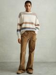 Reiss Willow Stripe Wool Rich Jumper, Ivory/Multi