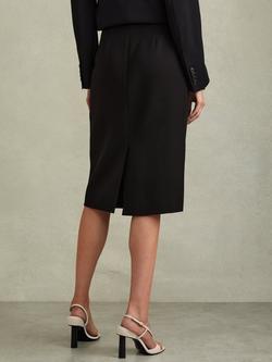 Reiss Gabi Petite Tailored Midi Suit Skirt, Black - view 2, Black