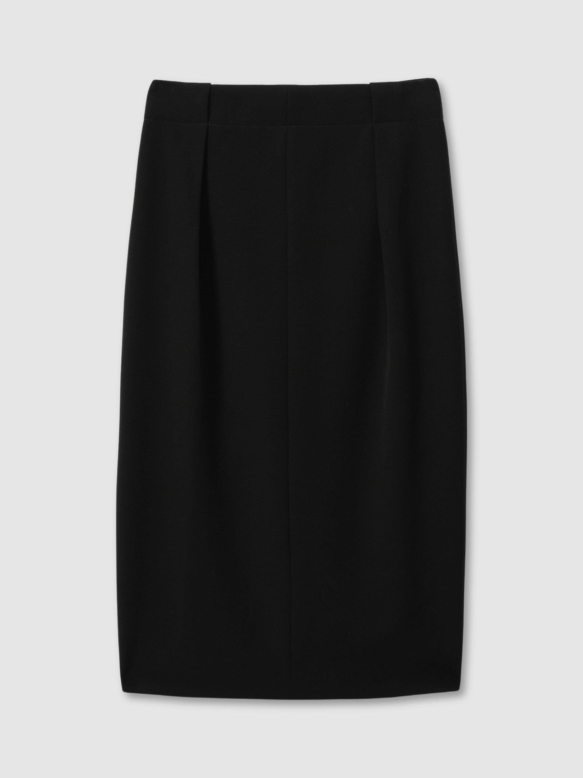 Product image 3 of 5, which shows Reiss Gabi Petite Tailored Midi Suit Skirt, Black, 6Pt