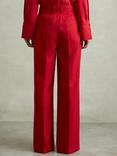 Reiss Petite Anna Wool Blend Wide Leg Trousers, Red