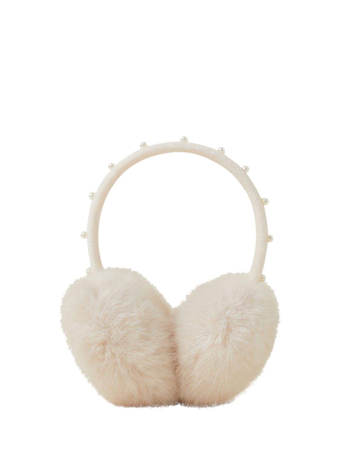 Product image 1 of 2, which shows Angels by Accessorize Kids' Sparkle Earmuffs, Ivory