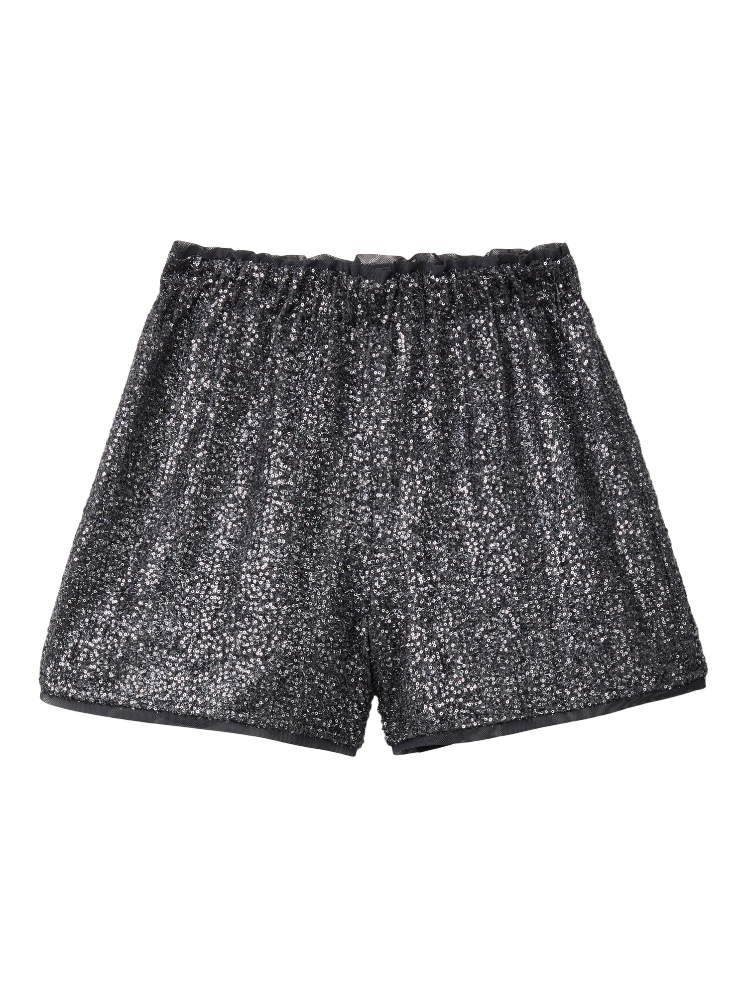 Benetton Kids' Sequin Shorts, Dark Grey