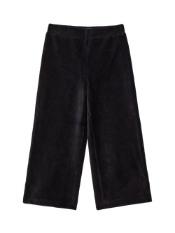Benetton Kids' Chenille Wide Leg Joggers, Black