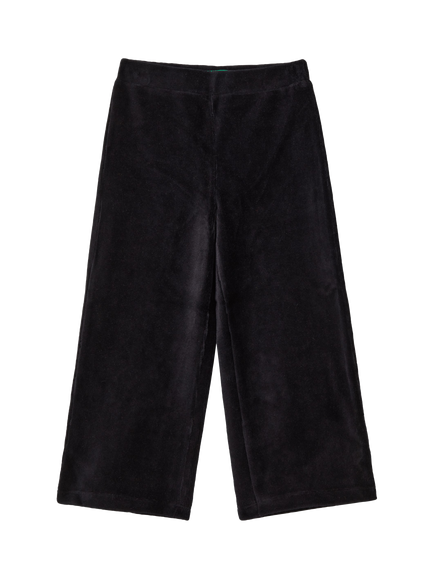Benetton Kids' Chenille Wide Leg Joggers, Black
