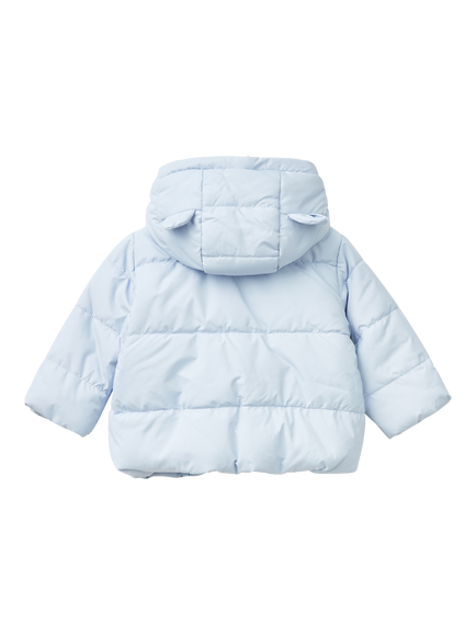 Benetton Kids' 3D Ears Hooded Padded Jacket - view 2, Light Blue Powder