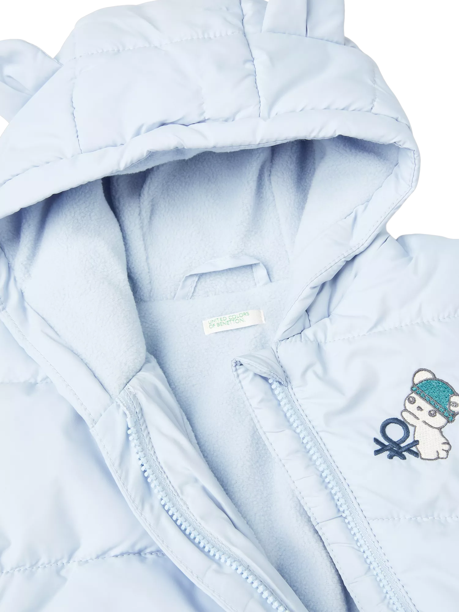 Veste United Colors Of Benetton Mixte Bébé - Capuche Doublée, Zip Couvert, Motifs Lapins - 6