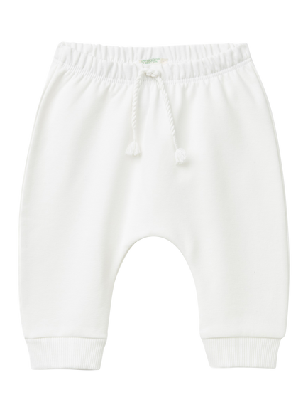 Benetton Baby Stretch Fleece Elasticated Waist Joggers, Off White, Off White