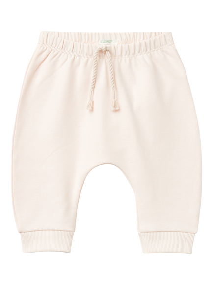 Benetton Baby Stretch Fleece Elasticated Waist Joggers, Light Powder, Light Powder
