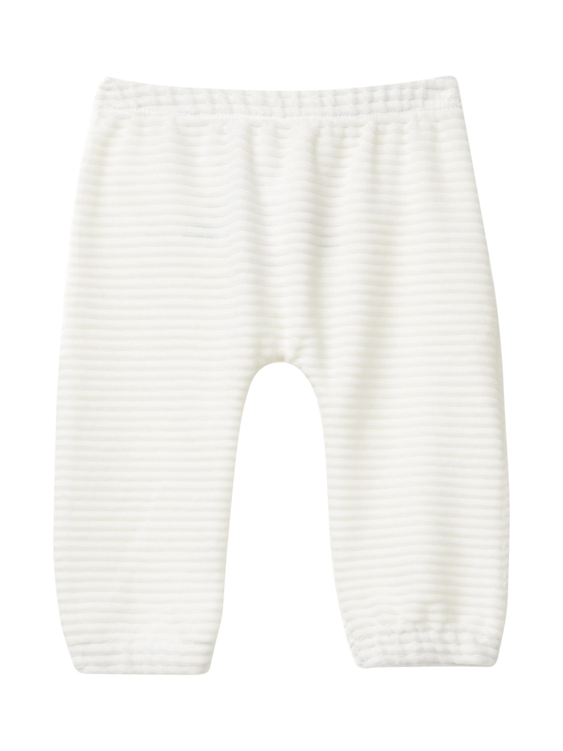 Product image 1 of 3, which shows Benetton Baby Chenille Stripe Joggers, Off White, 6-9 months
