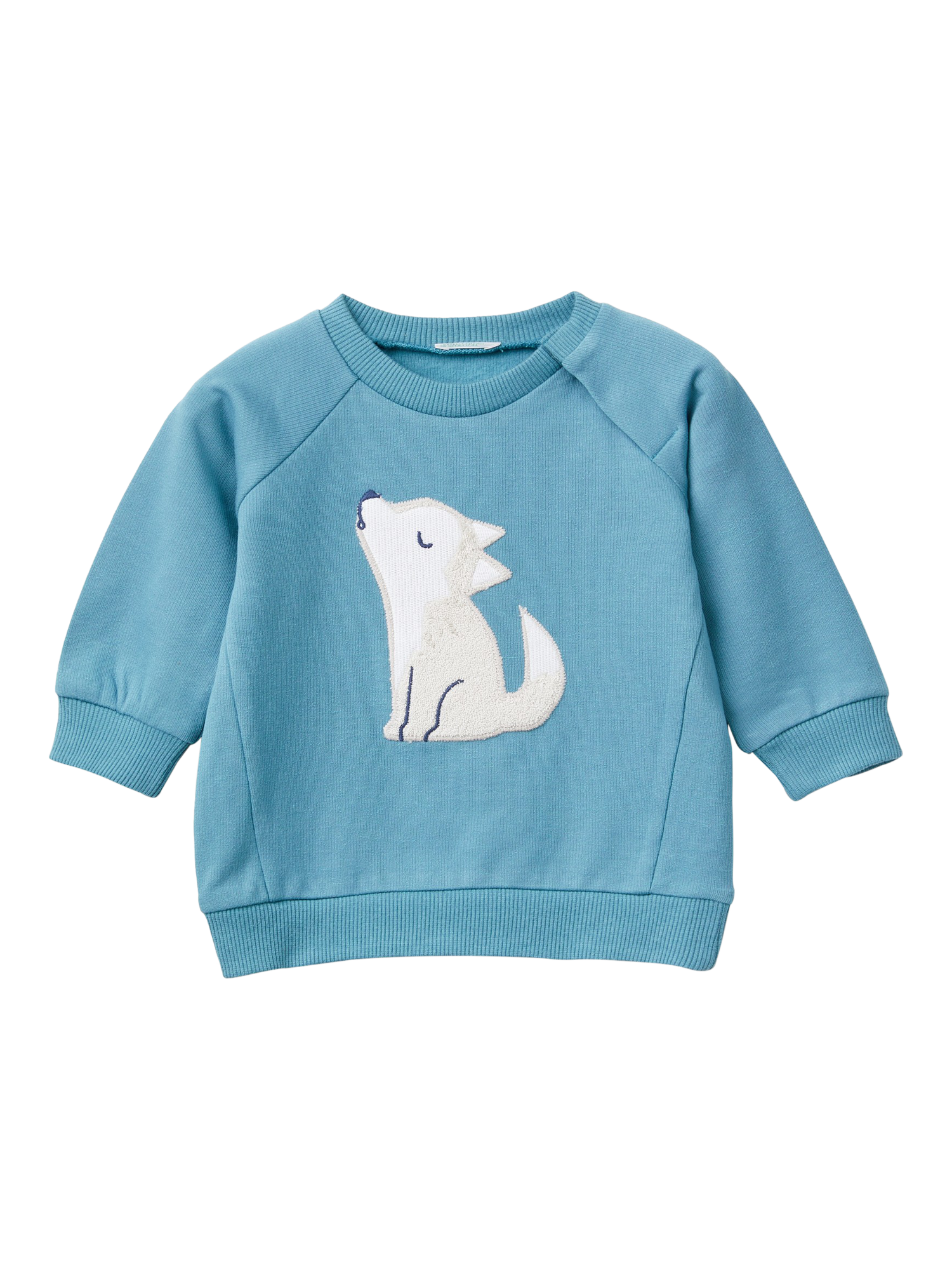 Benetton Baby Animal Embroidered Sweatshirt, Air Force Blue