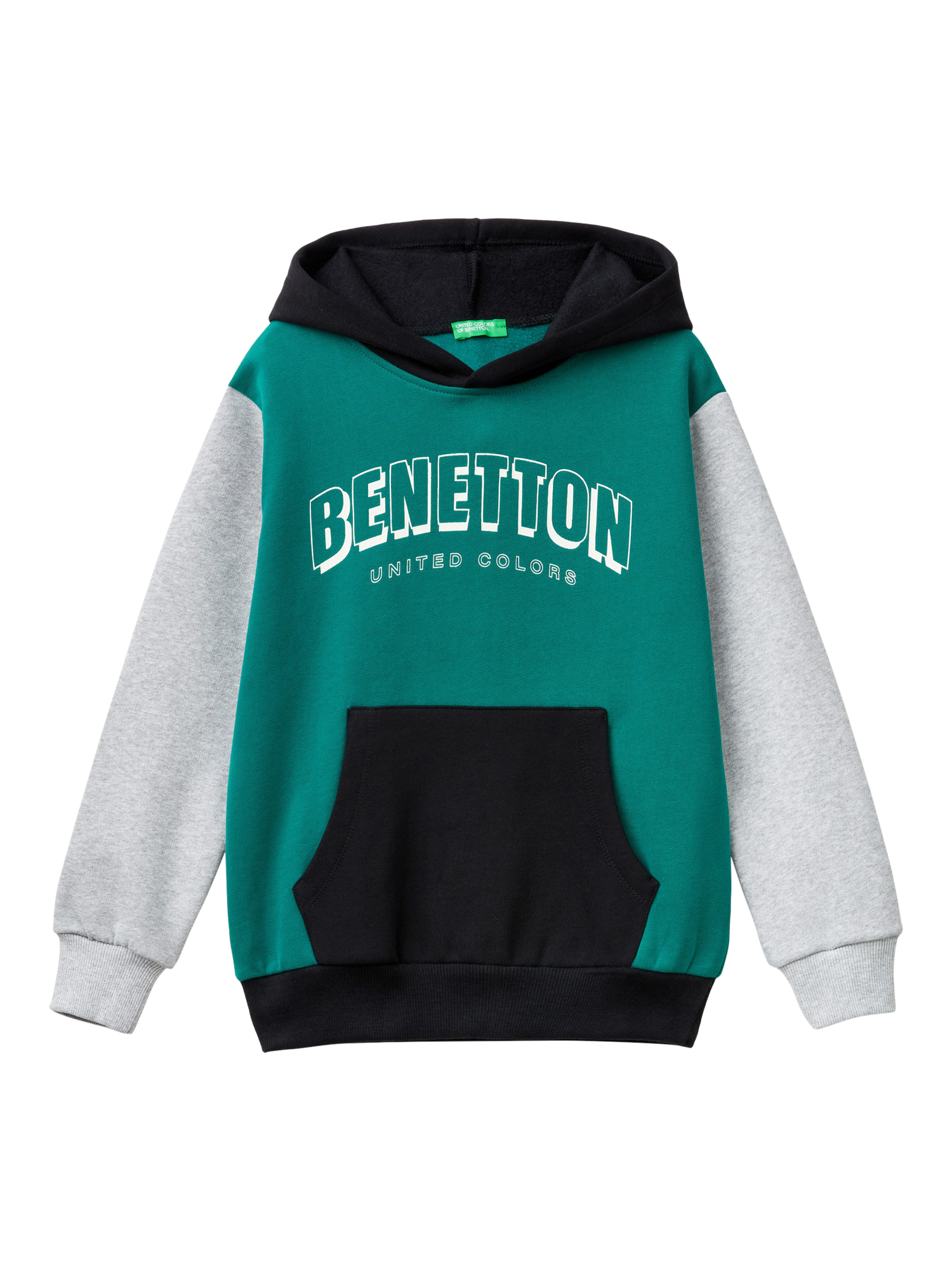 Benetton Kids' Colour Block Hoodie, Multi