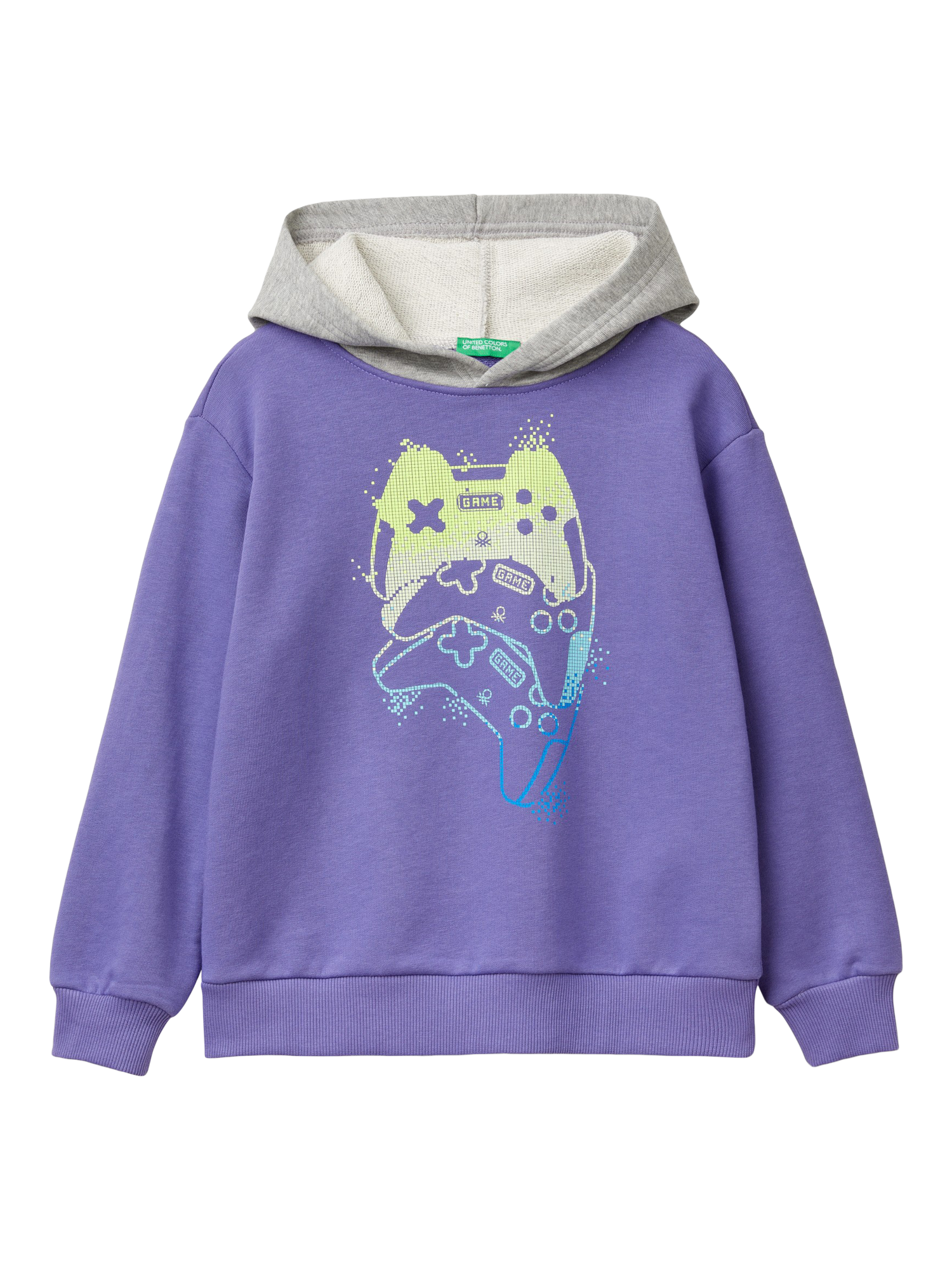 Product image 1 of 3, which shows Benetton Kids' Gamer Hoodie, Periwinkle, 6-7 years