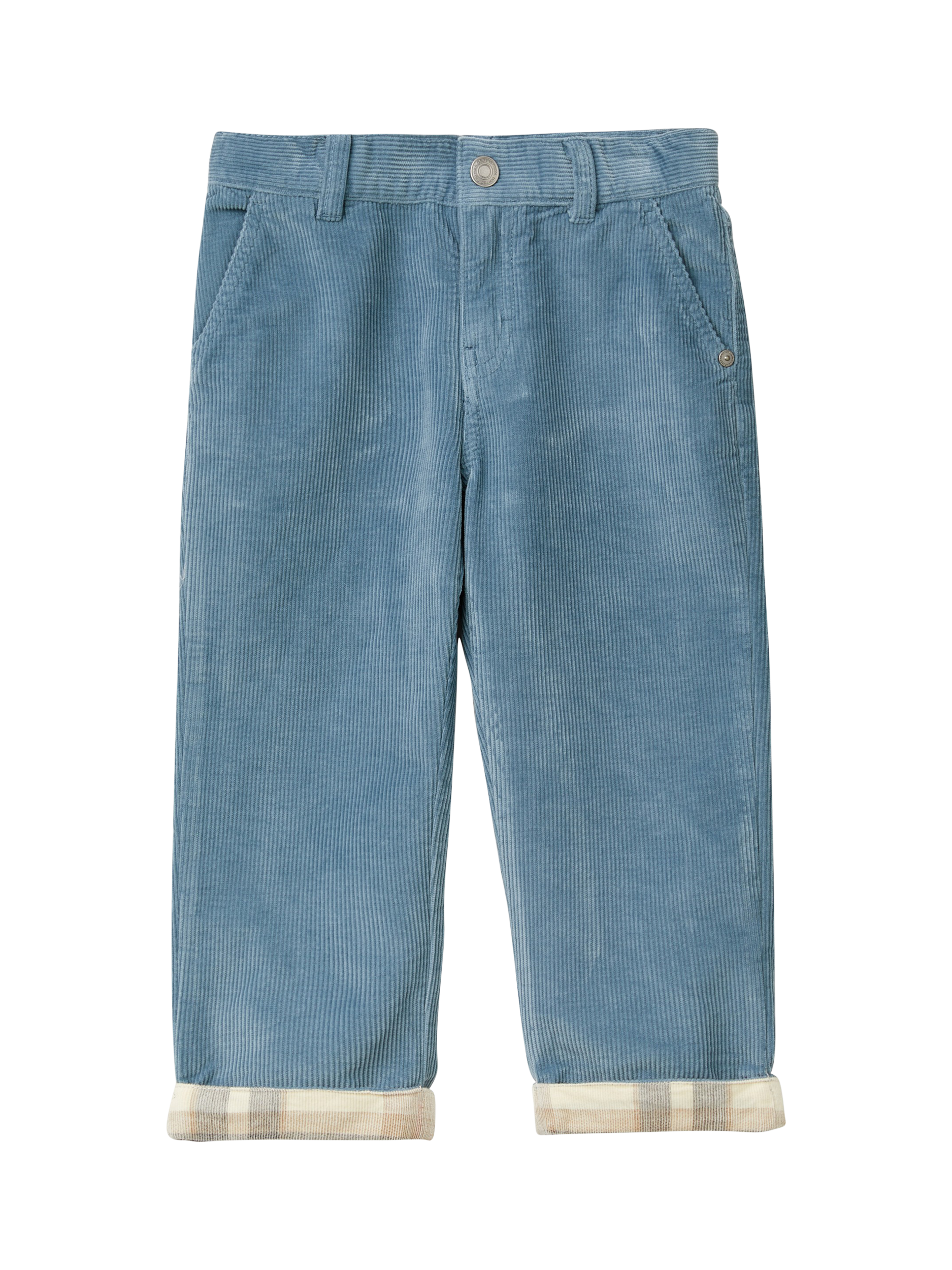 Benetton Kids' Elasticated Waist Cord Trousers, Air Force Blue