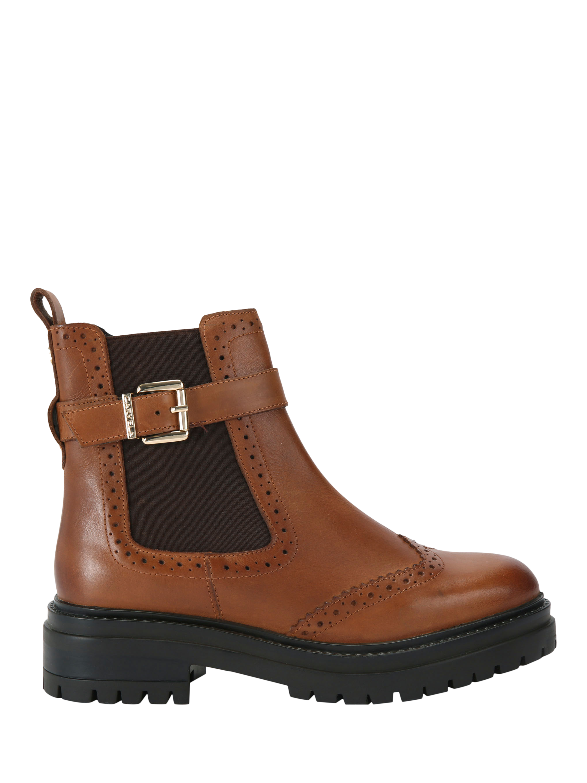 Carvela Headline Brogue Leather Ankle Boots Tan