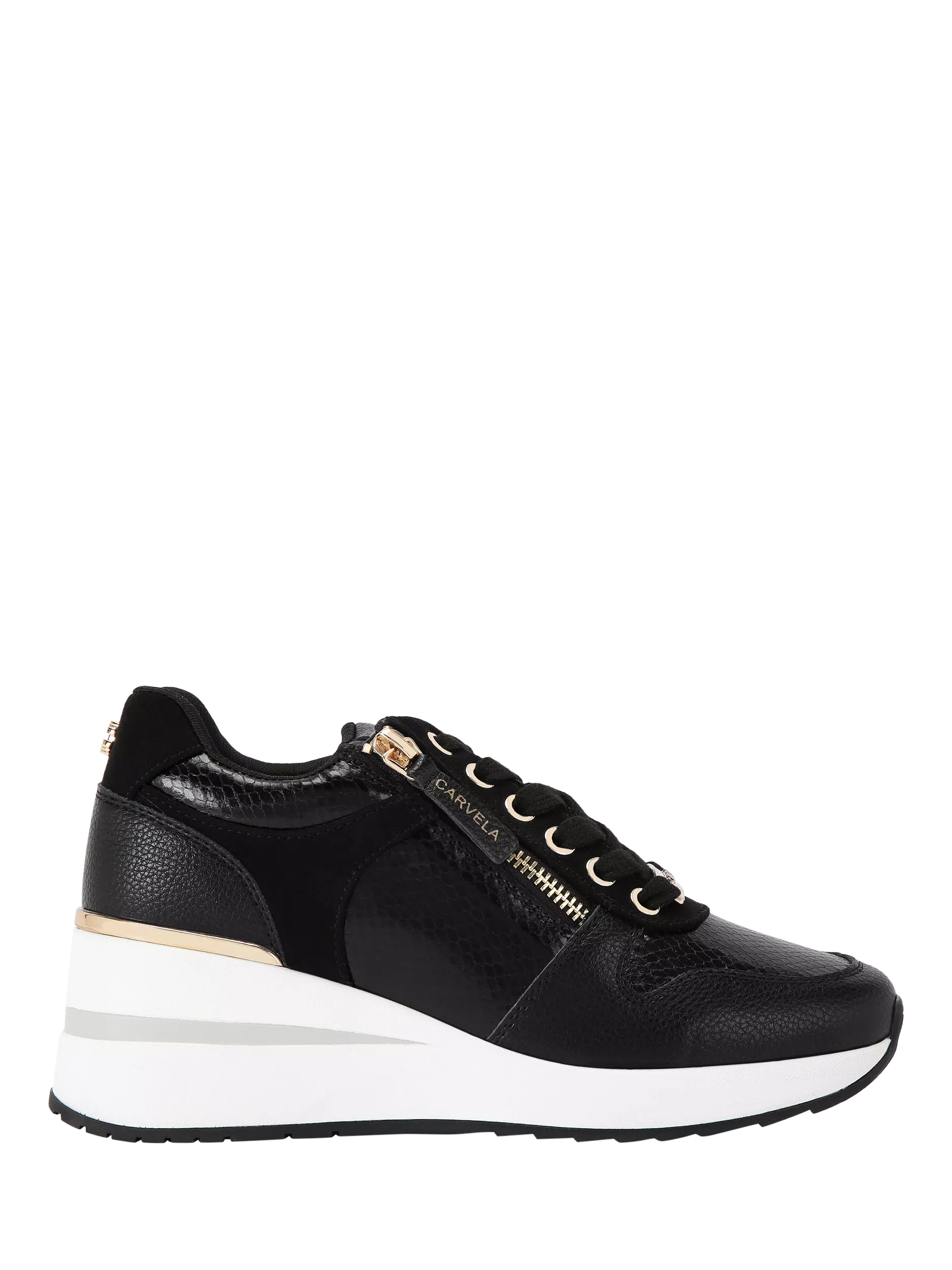 Carvela High Rise Embossed Trainers Black