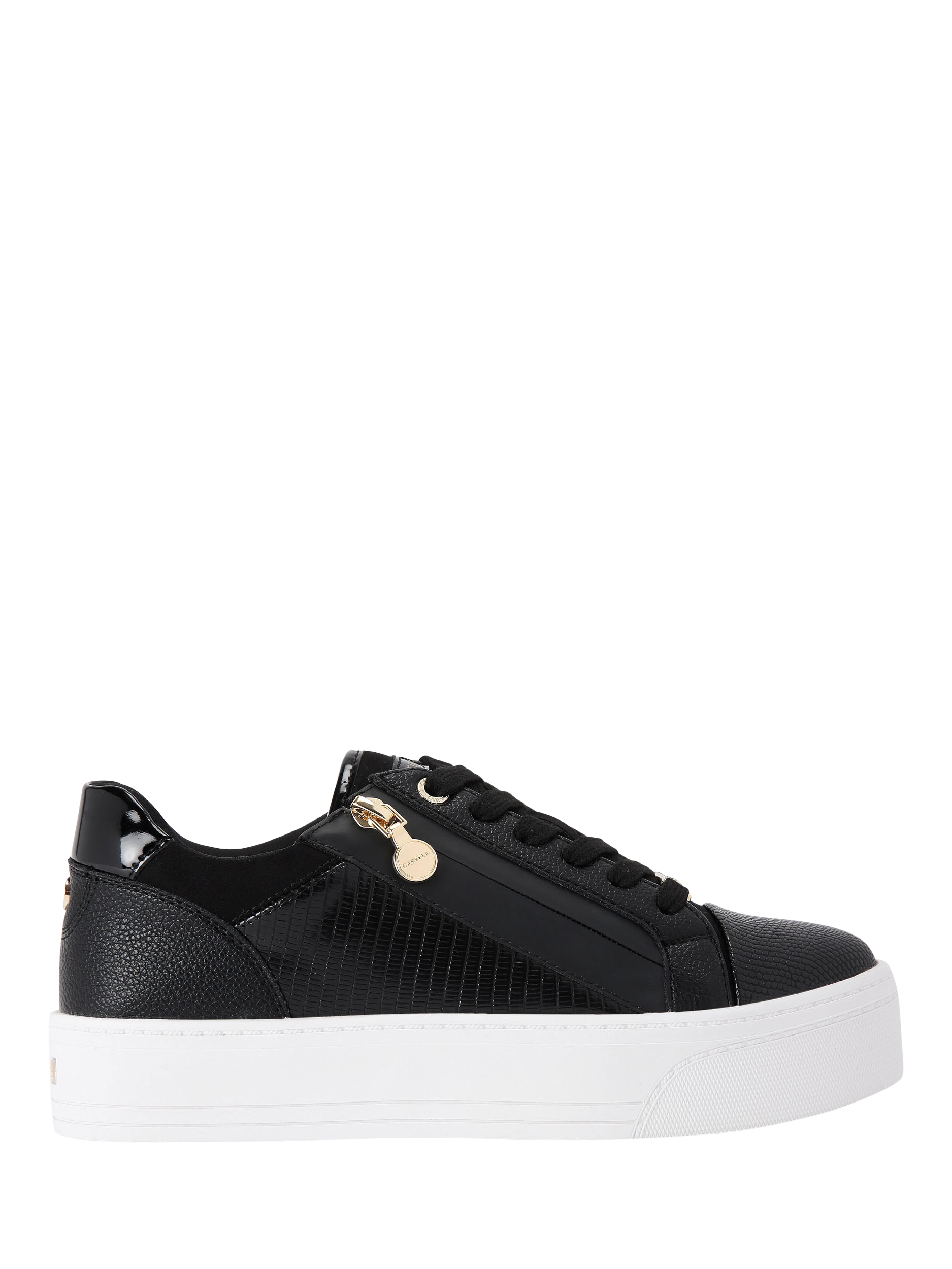 Carvela Statement Zip Trainers, Black