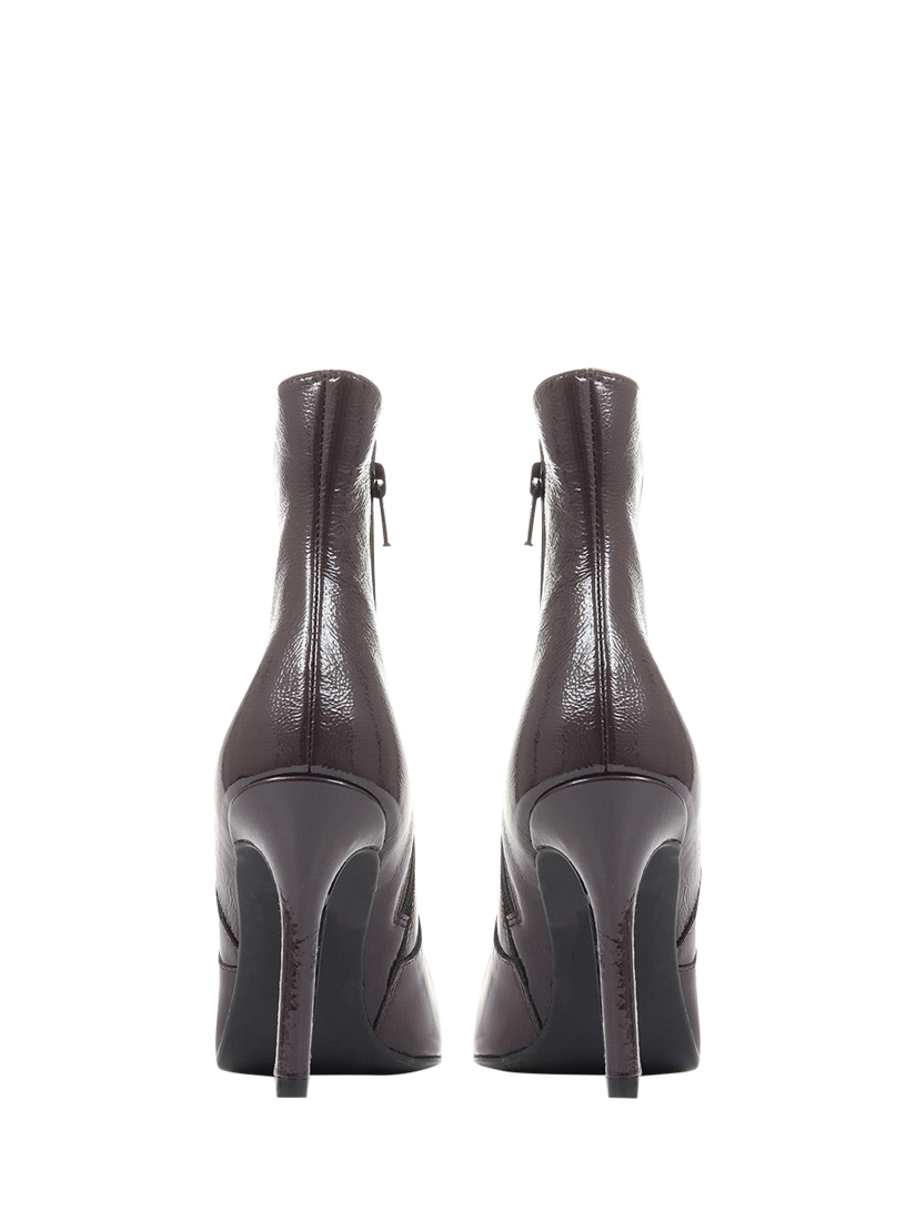 Product image 3 of 5, which shows Jones Bootmaker Cadence Leather Stiletto Heel Ankle Boots, Purple, 4
