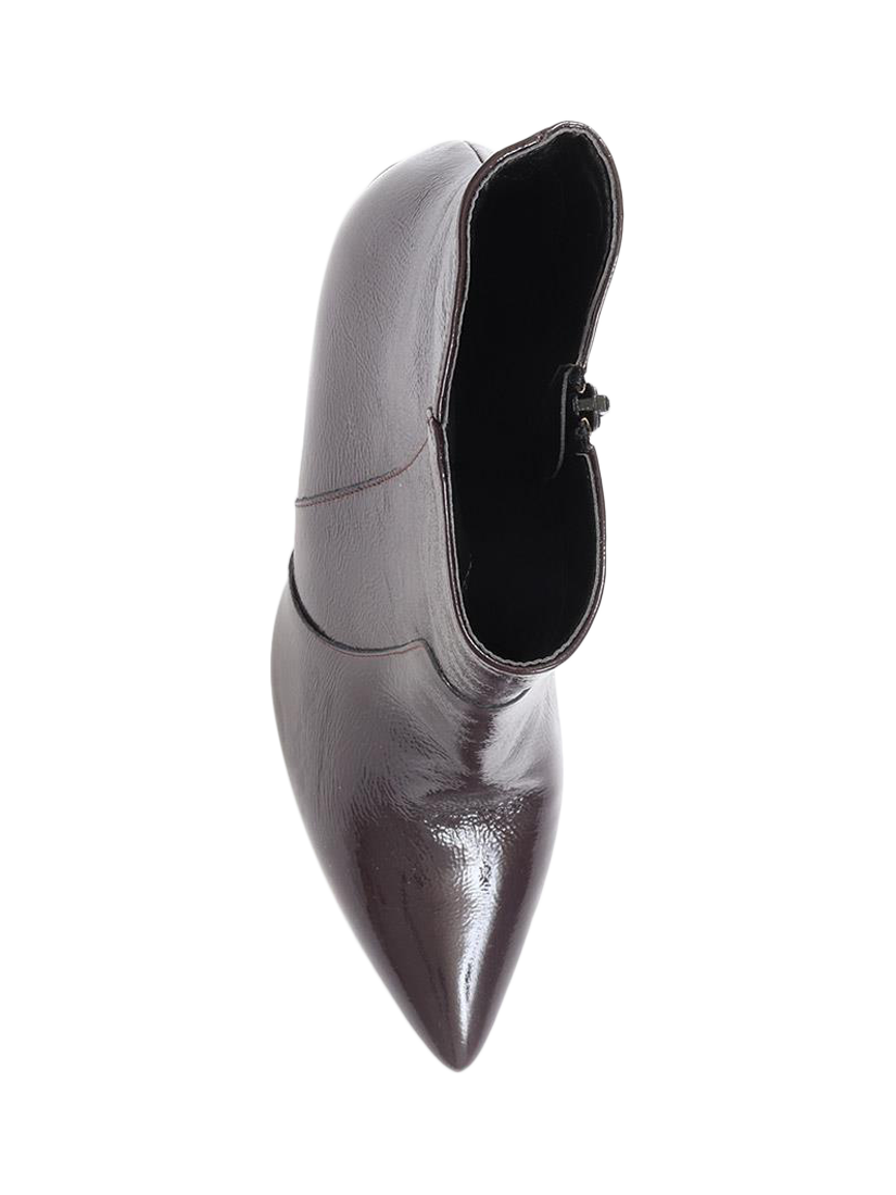 Product image 4 of 5, which shows Jones Bootmaker Cadence Leather Stiletto Heel Ankle Boots, Purple, 4