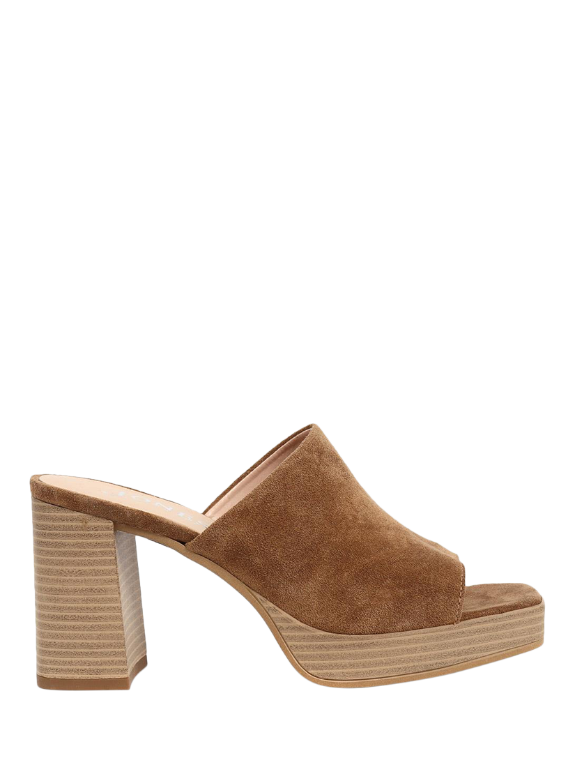 Product image 1 of 5, which shows Jones Bootmaker Dominica Leather Heeled Mule Sandals, Sand, 4