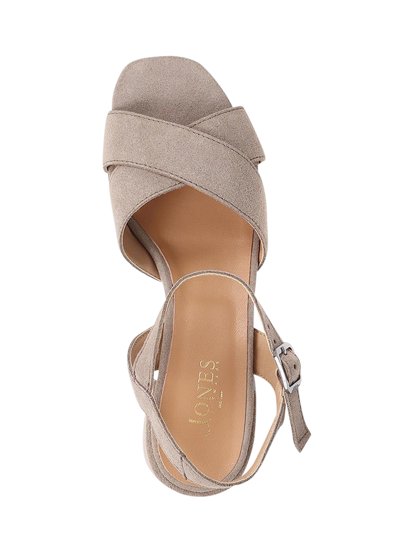 Product image 4 of 5, which shows Jones Bootmaker Katalina Suede Heeled Sandals, Taupe, 5
