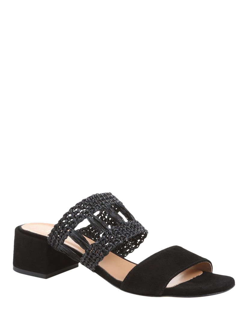 Product image 3 of 6, which shows Jones Bootmaker Kimora Raffia Heeled Mule Sandals, Black, 4