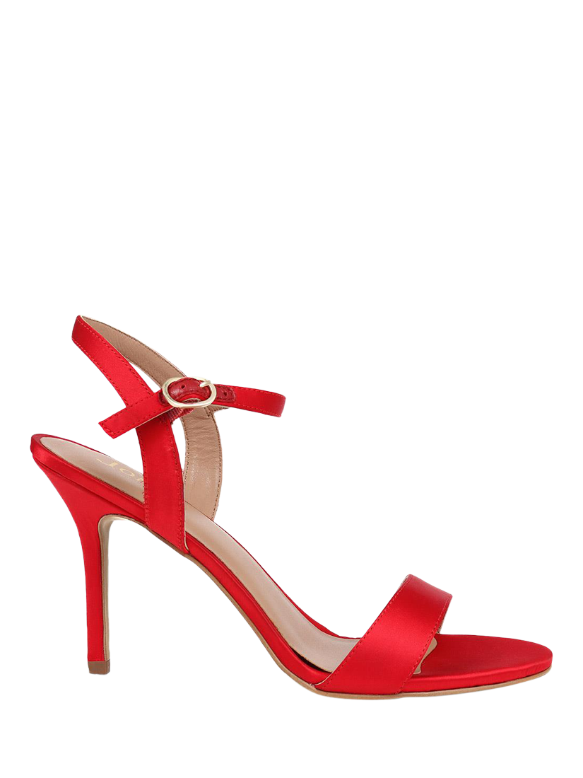 Product image 1 of 5, which shows Jones Bootmaker Kinsley Leather Stiletto Heel Sandals, Red, 3