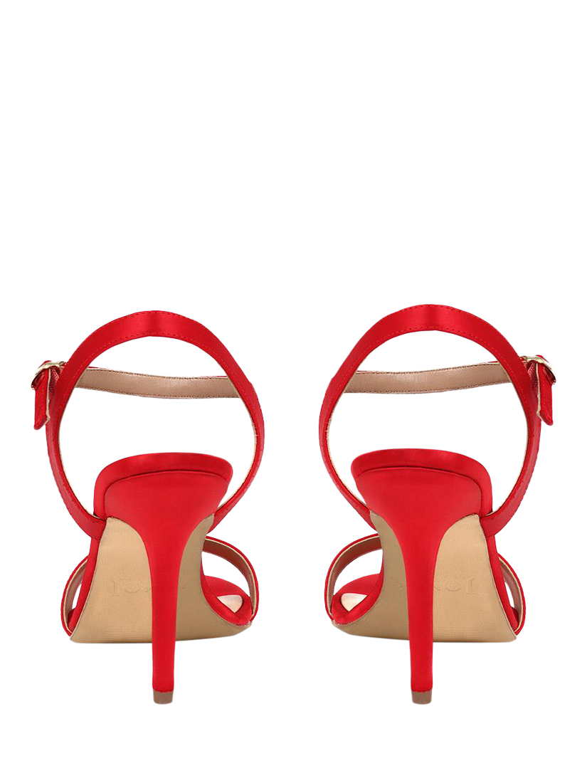 Product image 3 of 5, which shows Jones Bootmaker Kinsley Leather Stiletto Heel Sandals, Red, 3