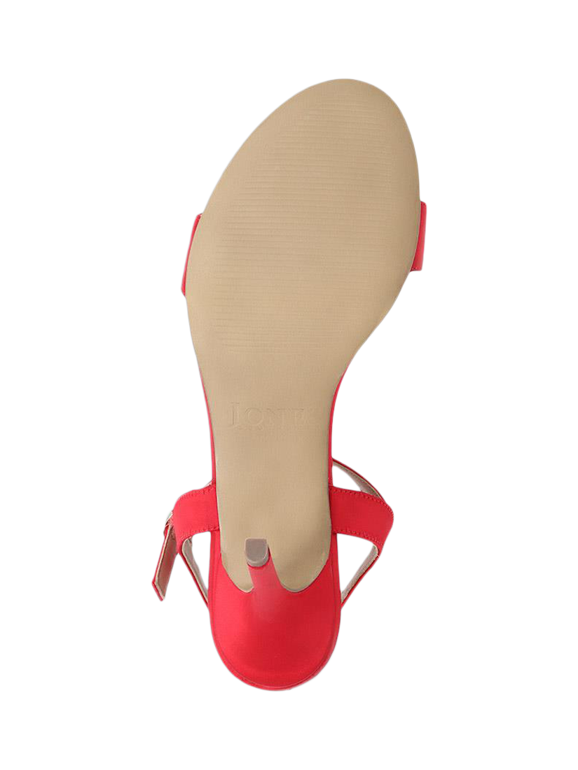 Product image 5 of 5, which shows Jones Bootmaker Kinsley Leather Stiletto Heel Sandals, Red, 3