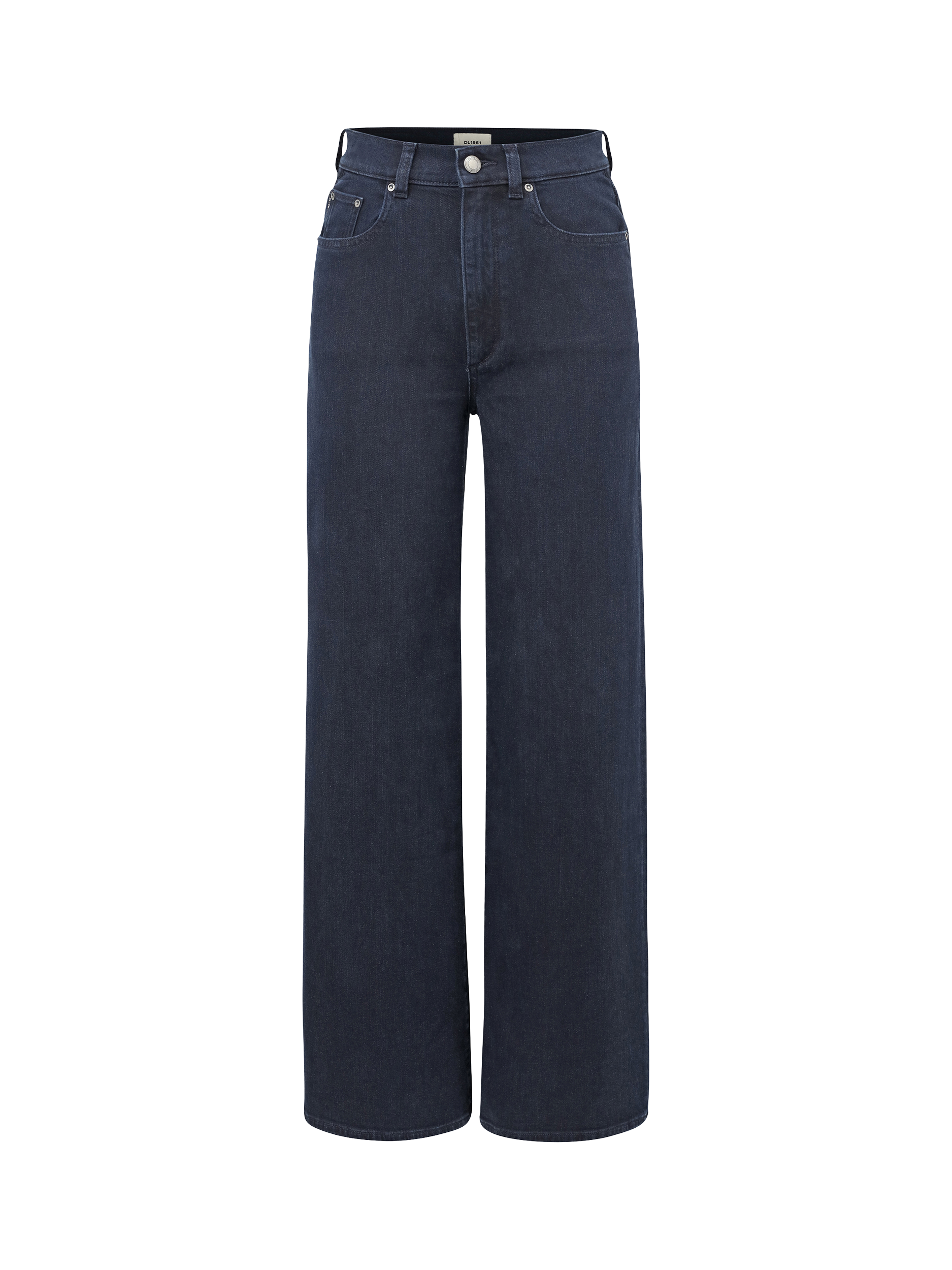 Product image 3 of 5, which shows DL1961 Hepburn Wide Leg High Rise Jeans, Black, 24