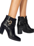 KG Kurt Geiger Sage Leather Ankle Boots, Black