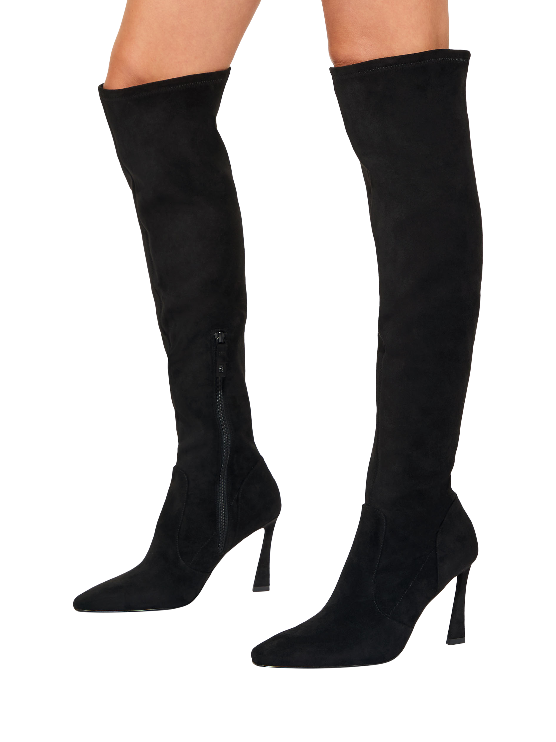 Product image 2 of 5, which shows KG Kurt Geiger Sweetie Suede Over the Knee Boots, Black, 3