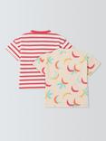 John Lewis Baby Stripe and Banana T-Shirts, Pack of 2, Multi