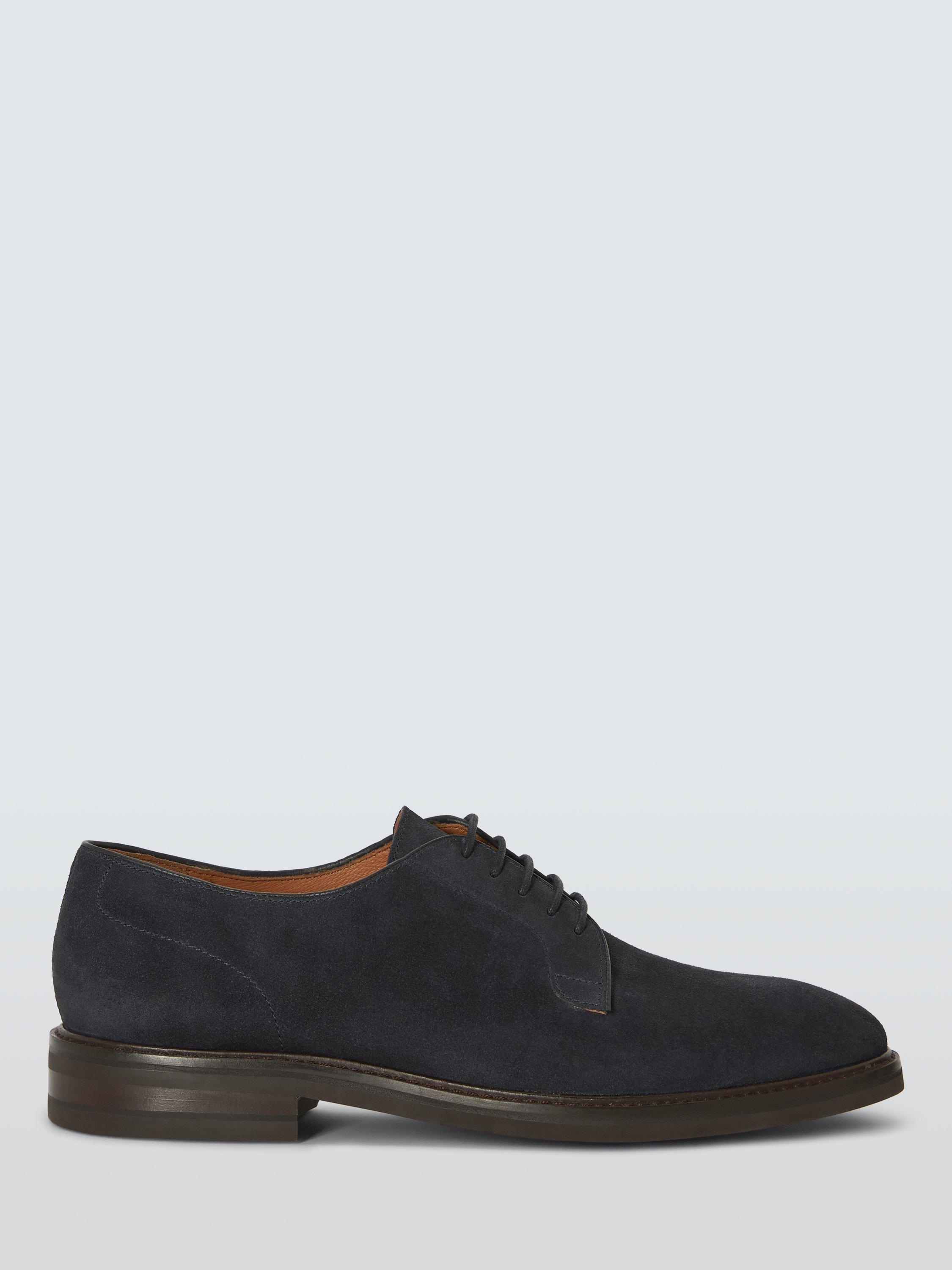 Product image 1 of 6, which shows John Lewis Suede Ivy Lace Up Shoes, Navy, 8