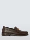 John Lewis Cornell Leather Trim Loafers, Brown