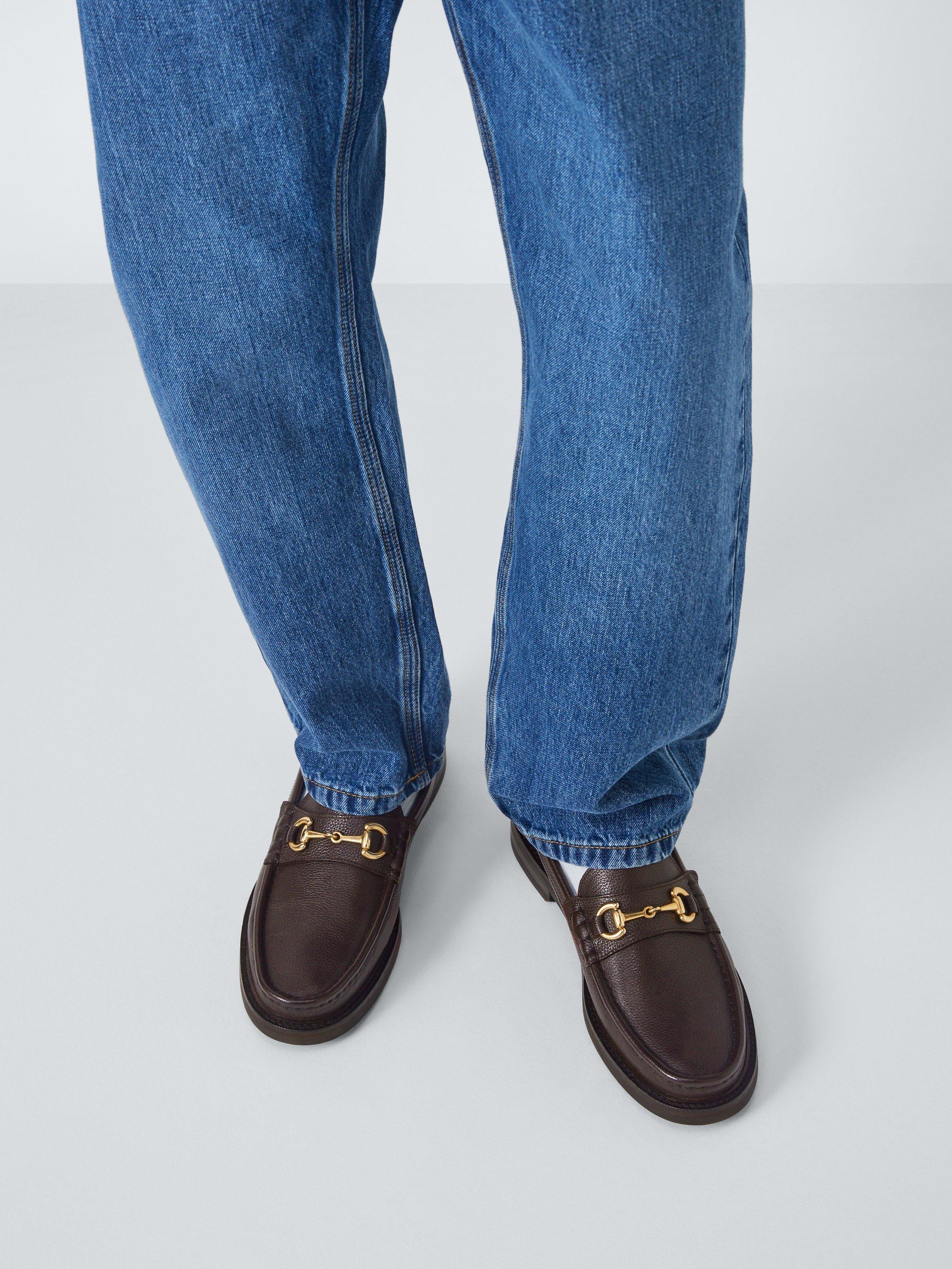Product image 2 of 6, which shows John Lewis Cornell Leather Trim Loafers, Brown, 7