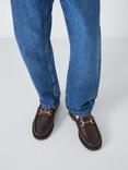 John Lewis Cornell Leather Trim Loafers, Brown