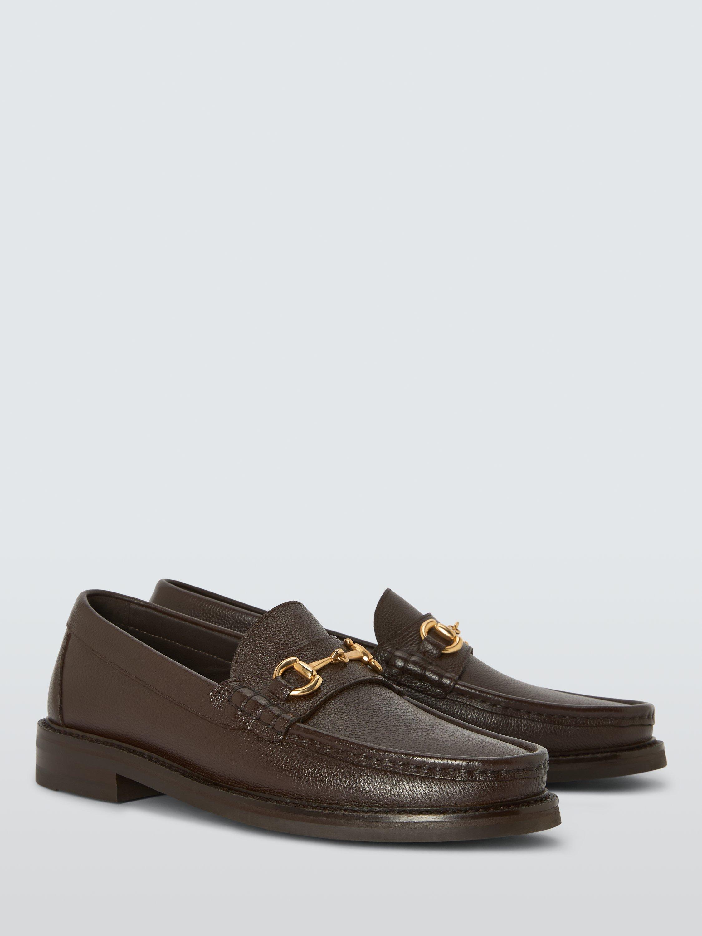 Product image 3 of 6, which shows John Lewis Cornell Leather Trim Loafers, Brown, 7
