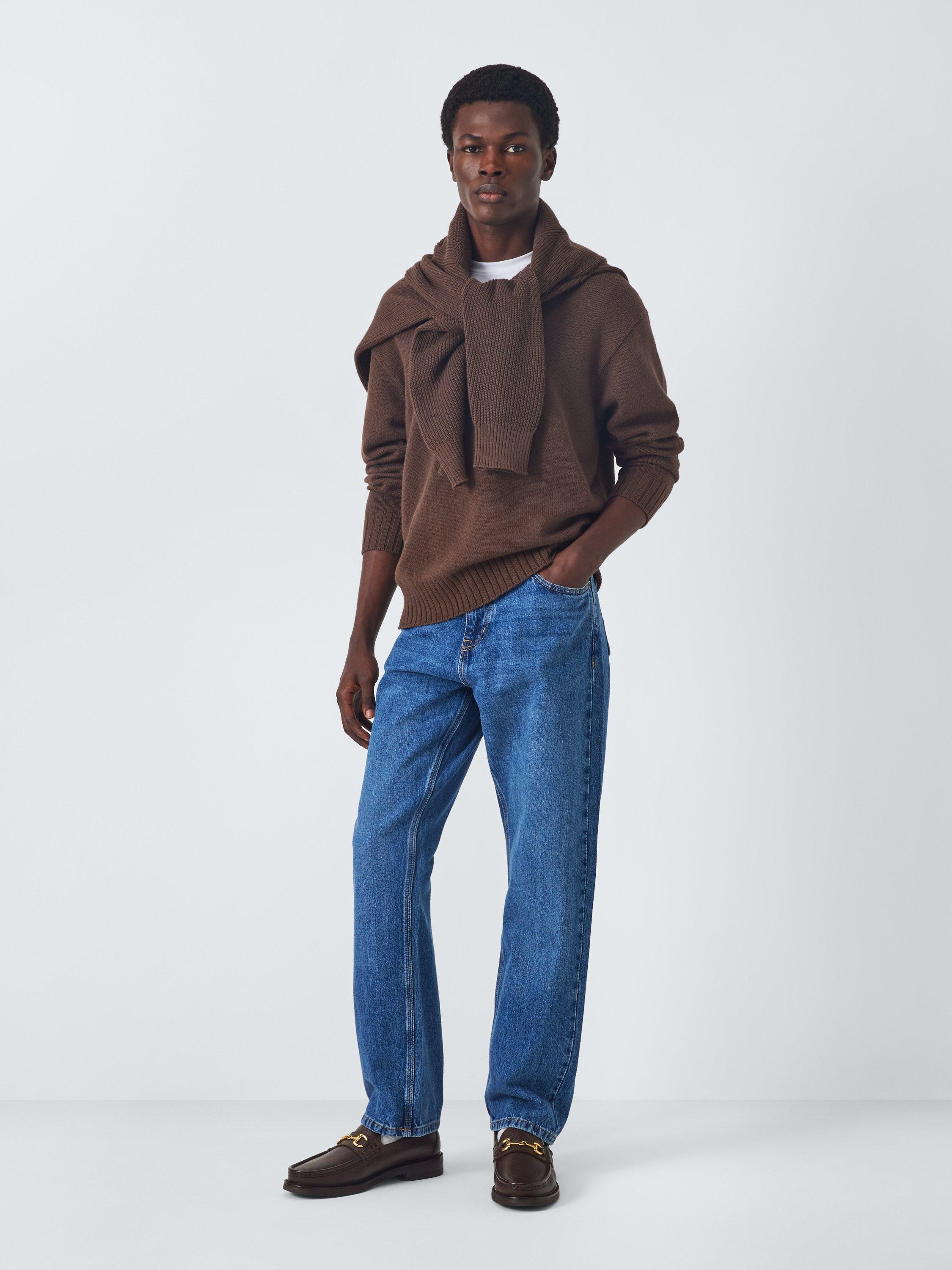Product image 6 of 6, which shows John Lewis Cornell Leather Trim Loafers, Brown, 7