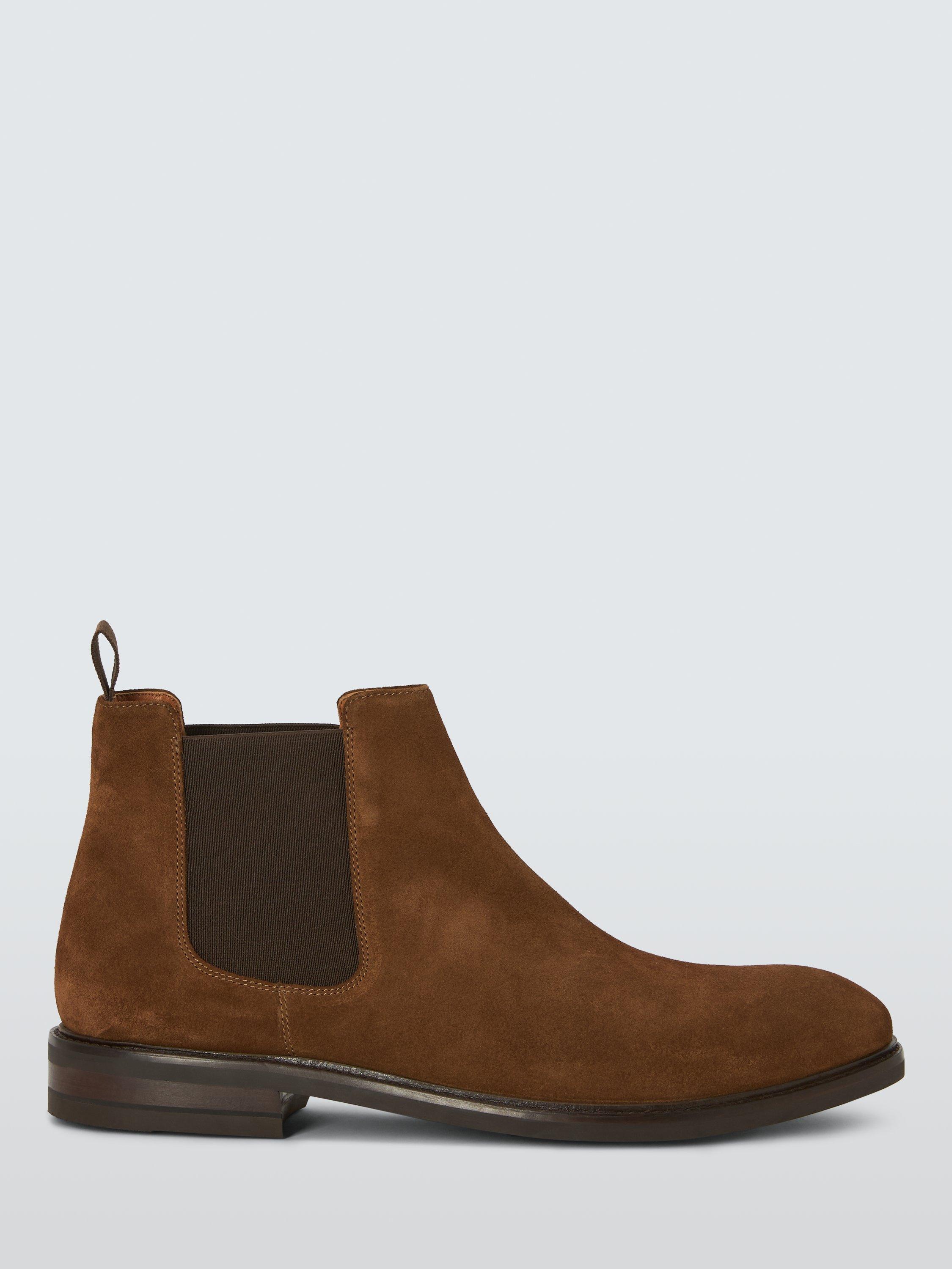 Product image 1 of 6, which shows John Lewis Suede Chelsea Boots, Sand, 7