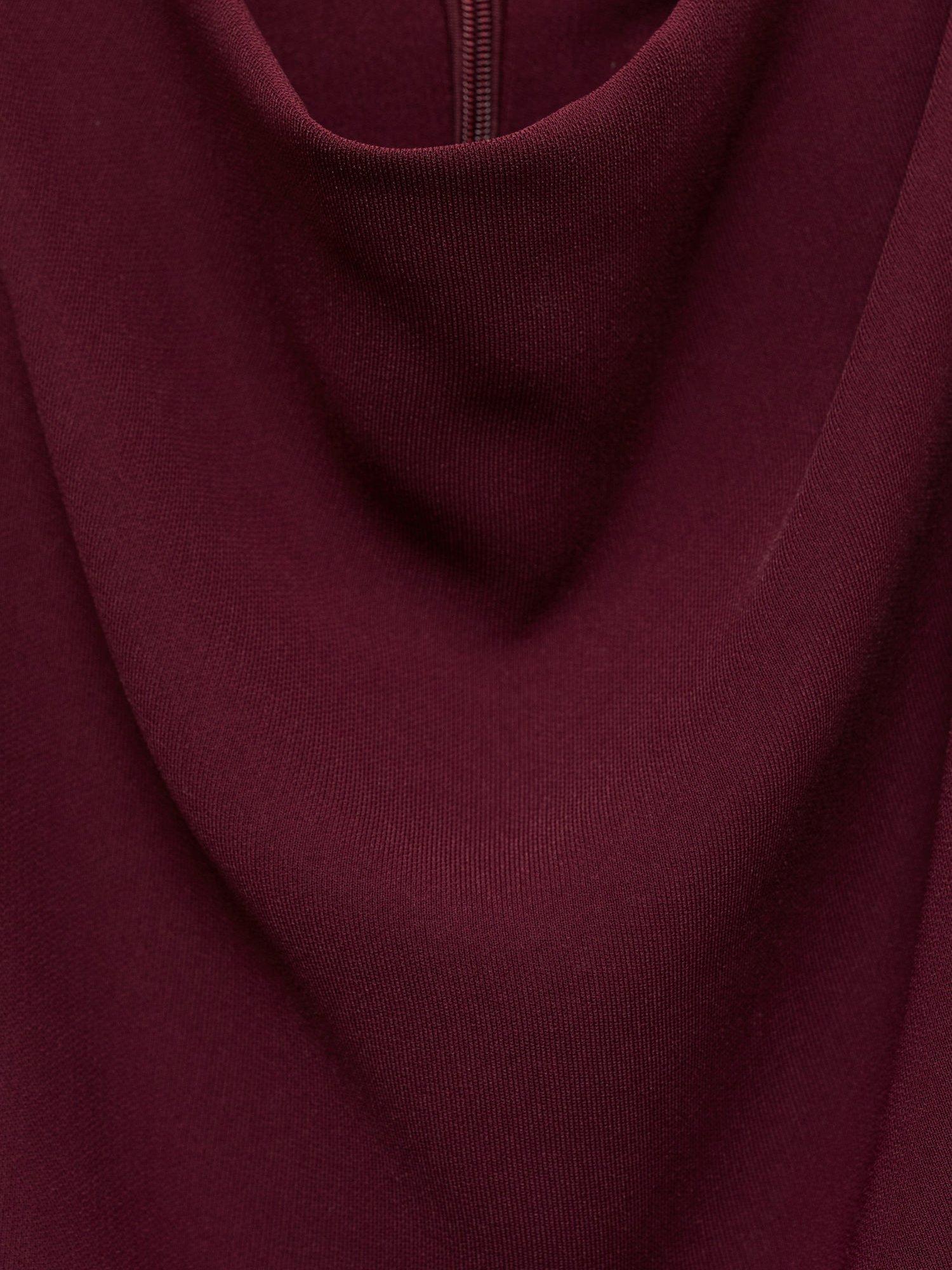 Product image 5 of 8, which shows Mango Gante Gathered Dress, Dark Red, 10