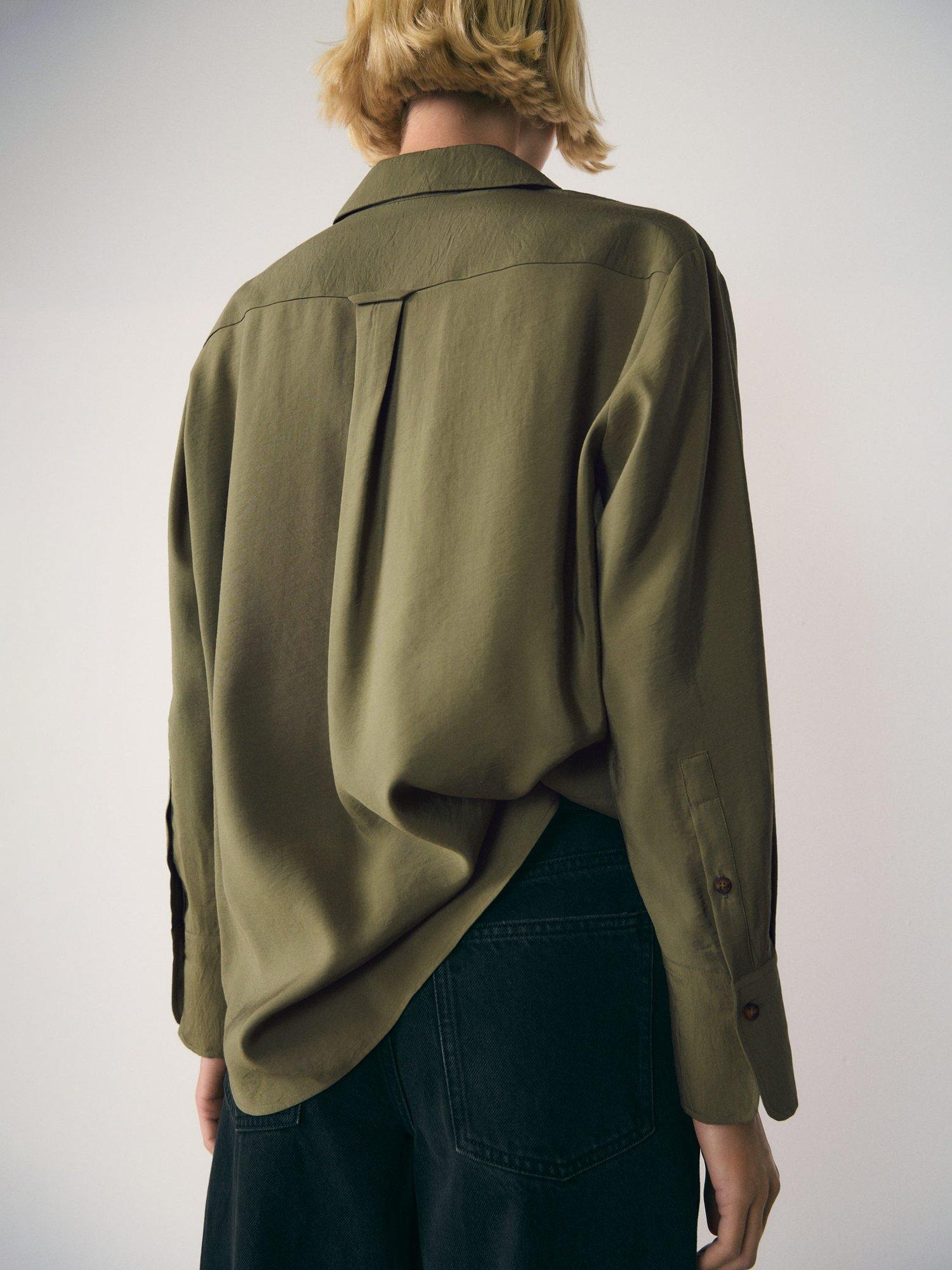 Product image 3 of 7, which shows Mango Aurelia Pocket Shirt, Khaki, 8