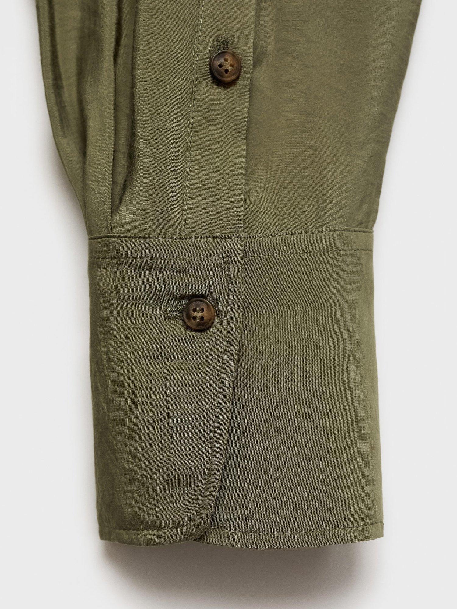 Product image 4 of 7, which shows Mango Aurelia Pocket Shirt, Khaki, 8