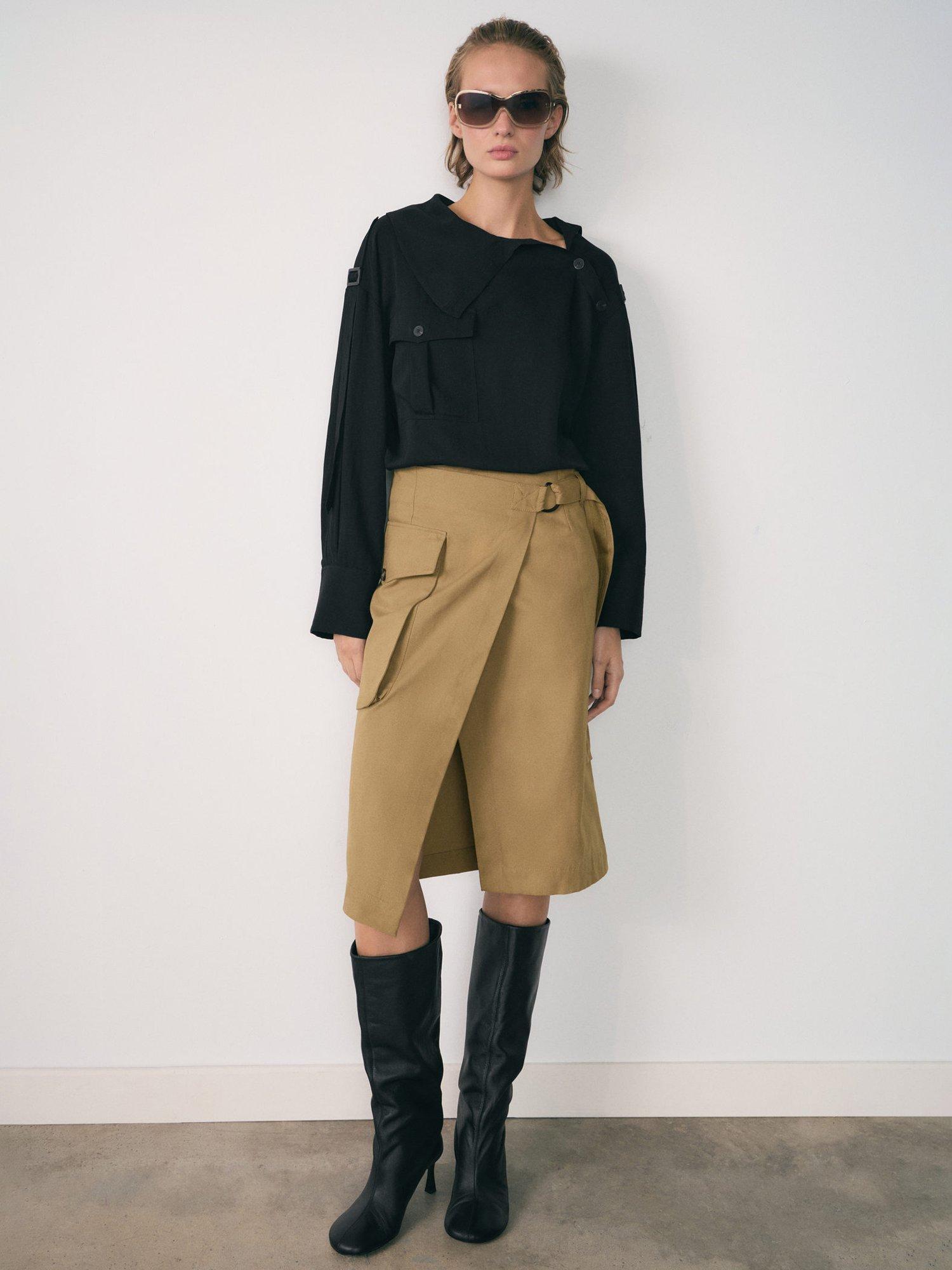 Mango Lara Cargo Skirt, Beige/Khaki