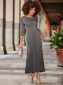 Sosandar Metallic Ombre Knitted Dress, Gold, Gold