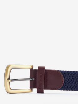 Barbour Stretch Webbing Belt, Navy - view 2, Navy