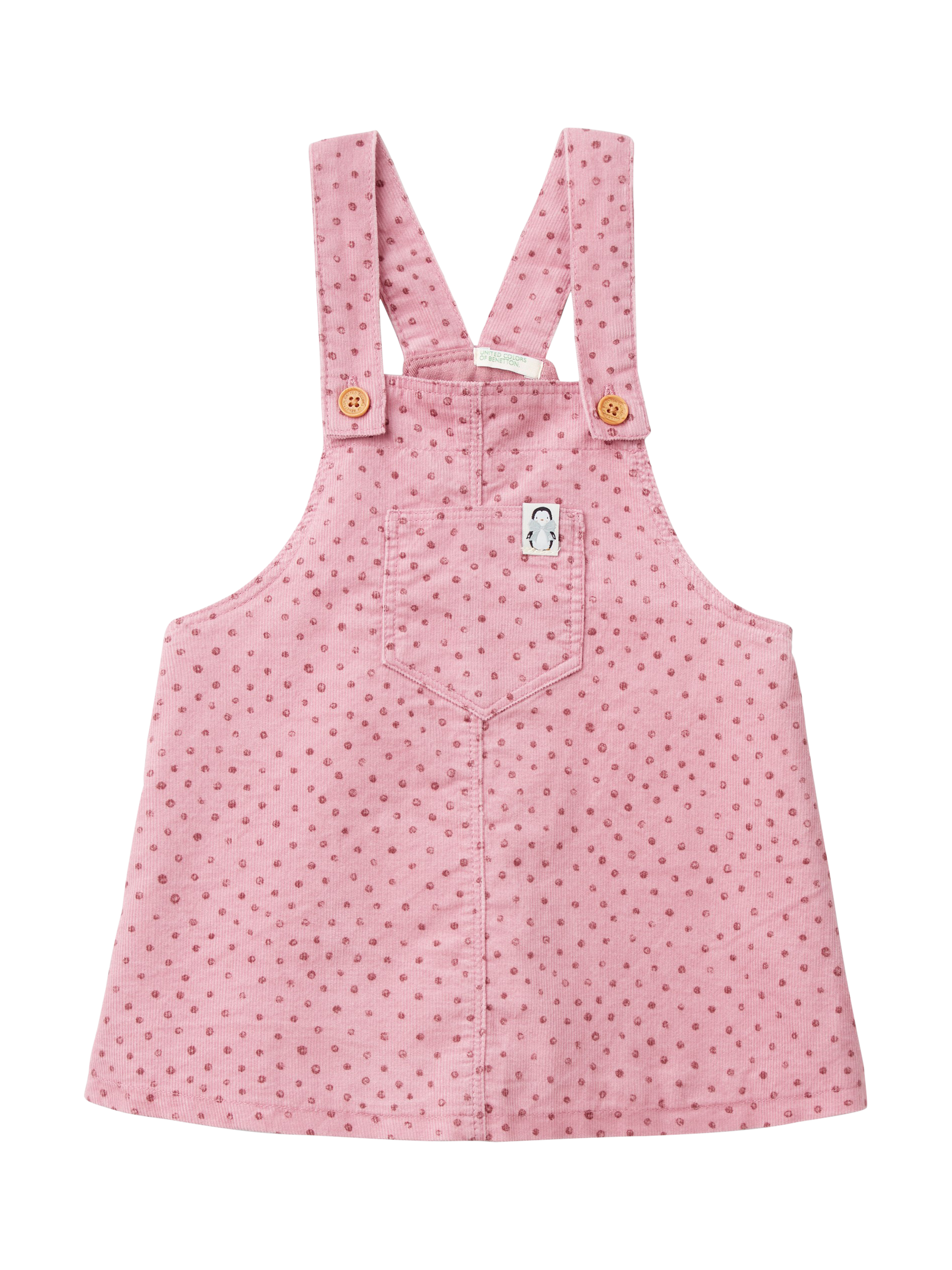 Benetton Kids' Corduroy Dungarees, Mauve