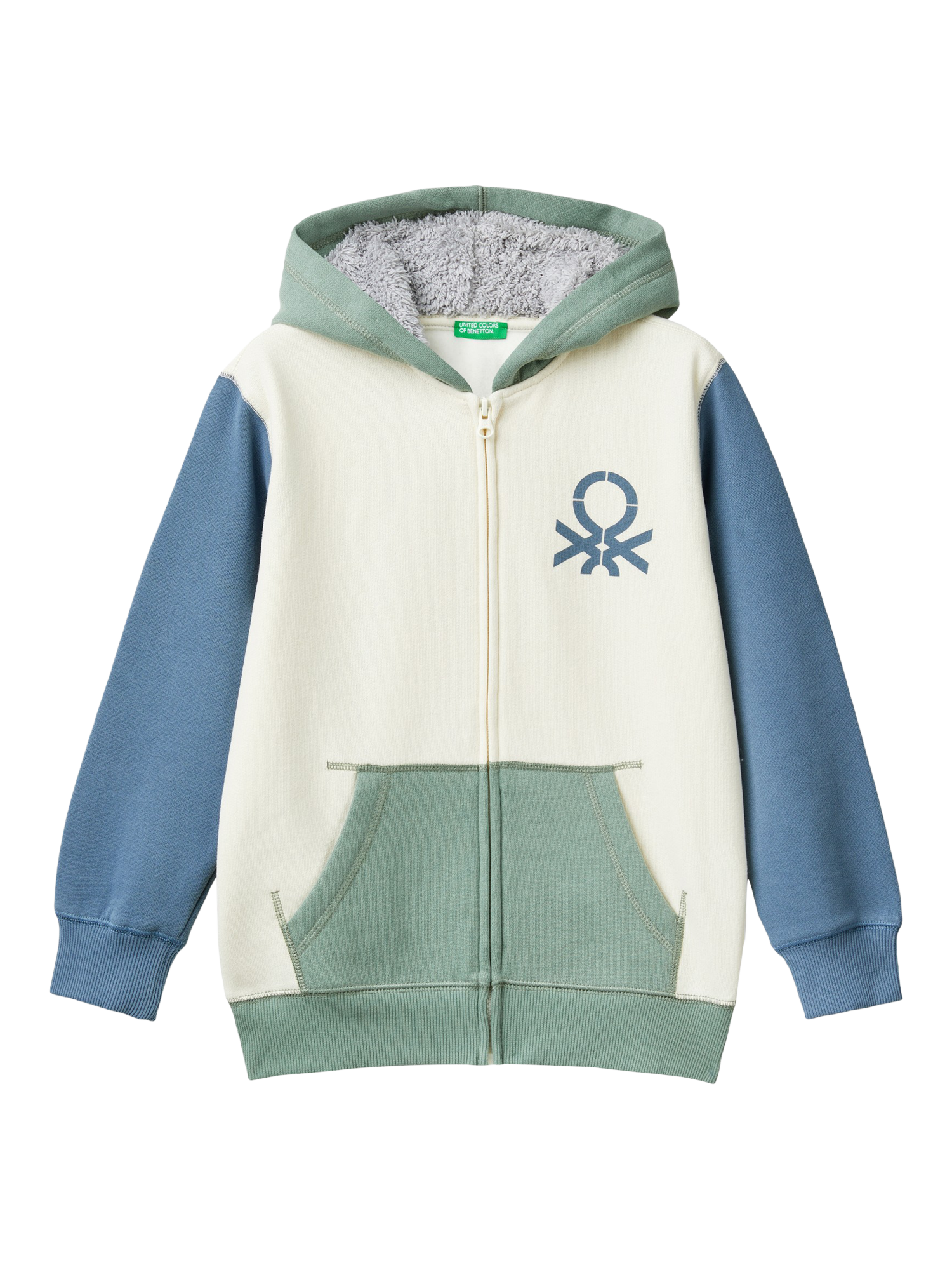 Benetton Kids' Brushed Fleece Zipped Sweatshirt